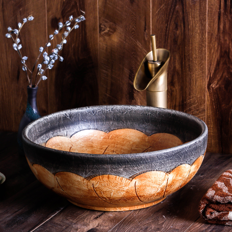 The stage basin of jingdezhen ceramic lavabo circular basin of Chinese style restoring ancient ways of household art hotel toilet lavatory