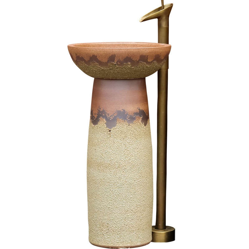 Simple column basin ceramic pillar lavabo is suing balcony toilet ground vertical commode basin