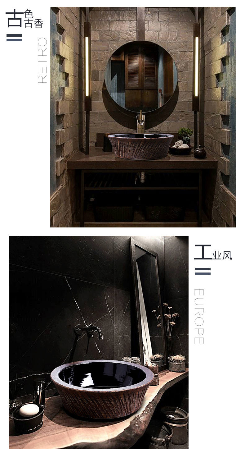 Sink basin bathroom industry face the stage basin Sink wind round for wash gargle ceramic I and contracted