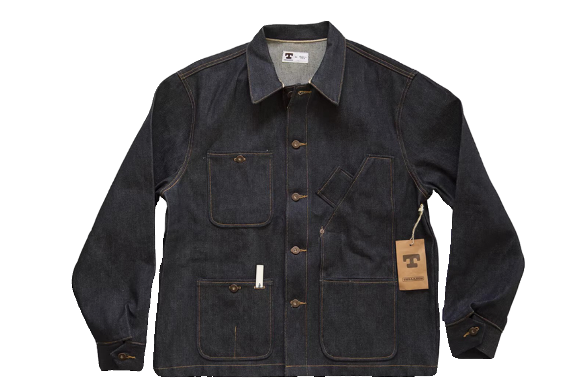 Американская аутентичная джинсовая куртка Tellason танины Coverall 16.5oz оригинальная говяжья красная уши