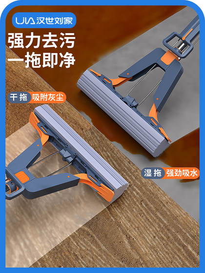 汉世刘家海绵拖把头免手洗2025新款家用胶棉吸水一拖净地拖布大号