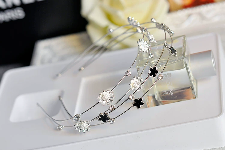 Hàn Quốc phụ kiện tóc đơn giản mũ rộng bên ngọt tai rhinestone kẹp tóc kim cương headband headband đôi trang sức Nhật Bản và Hàn Quốc - Phụ kiện tóc