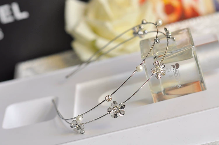 Hàn Quốc phụ kiện tóc đơn giản mũ rộng bên ngọt tai rhinestone kẹp tóc kim cương headband headband đôi trang sức Nhật Bản và Hàn Quốc - Phụ kiện tóc