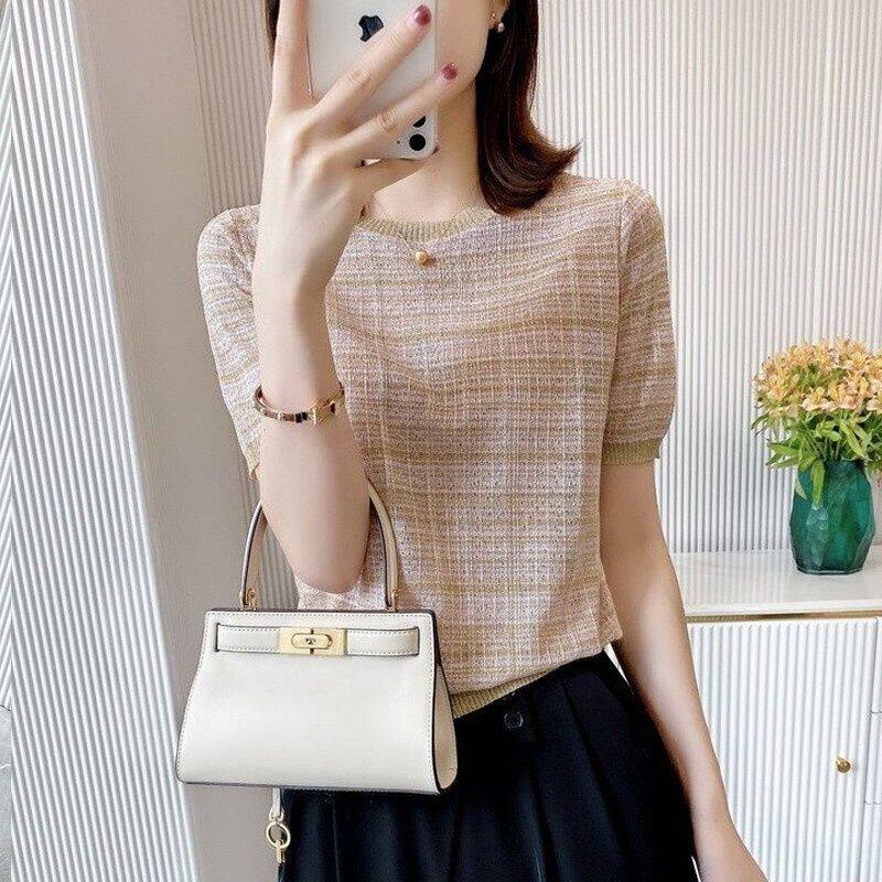 Clear Cabin Pick-up Line Brands Special Cabinet Mall Withdrawal of Cut Mark Women's Clothing Spring Fall and Lazy Wind short sleeves Bottoms Needle Weaters