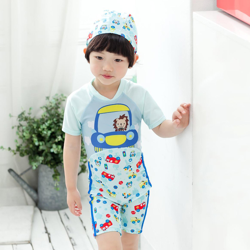 Children Swimsuit Cute Cartoon Boy Boy Baby Swimsuit Spa Cartoon Fit Swimsuit Swimming Cap