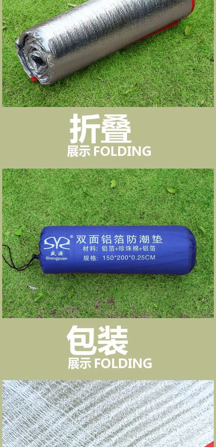 Cắm trại lều thảm lớn ngoài trời bãi biển dã ngoại vải đệm để tăng lá nhôm dày không thấm nước - Thảm chống ẩm / Mat / Gối thảm xốp lót sàn