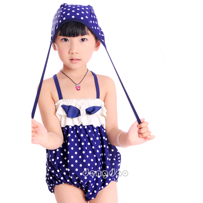 Den Island Children's swimsuit spa swimsuit female baby swimsuit girl with swimsuit and swimsuit cap