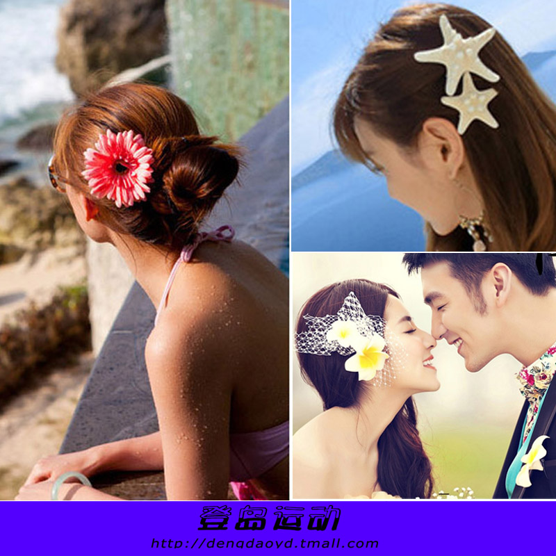 Bikini head flower beach vacation headband female flower hair clip corsage seaside tourist swimsuit head flower photo