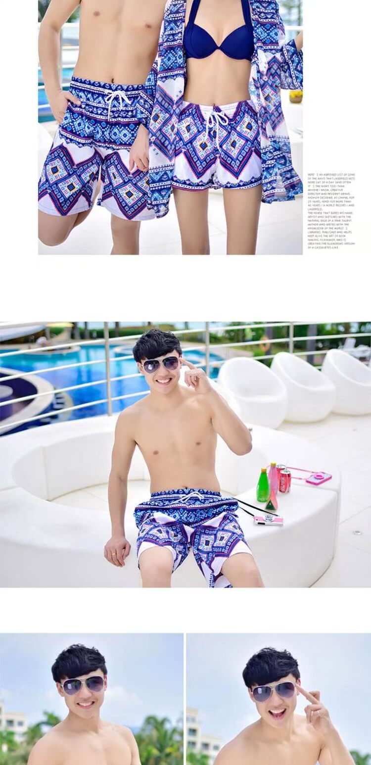 2018 quần mới đi biển quần short kỳ nghỉ hè Phiên bản Hàn Quốc của quần bơi nhanh khô quần nóng nam và nữ quần đi biển 	quần áo đôi đi biển hà nội