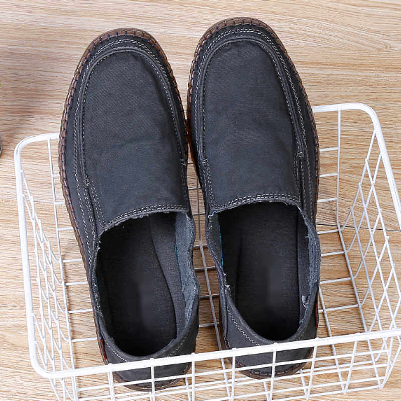 Old Beijing cloth shoes men's tendon bottom soft bottom non-slip social people autumn casual shoes lazy one pedal canvas shoes