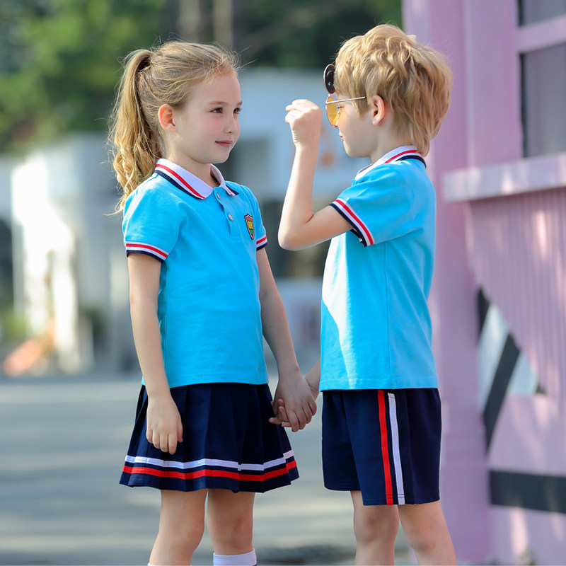 Kindergarten Garden Clothing Summer Clothing Cotton Children Summer Class Clothing Short Sleeves Elementary School Student Yingren Wind School Sportswear Teacher