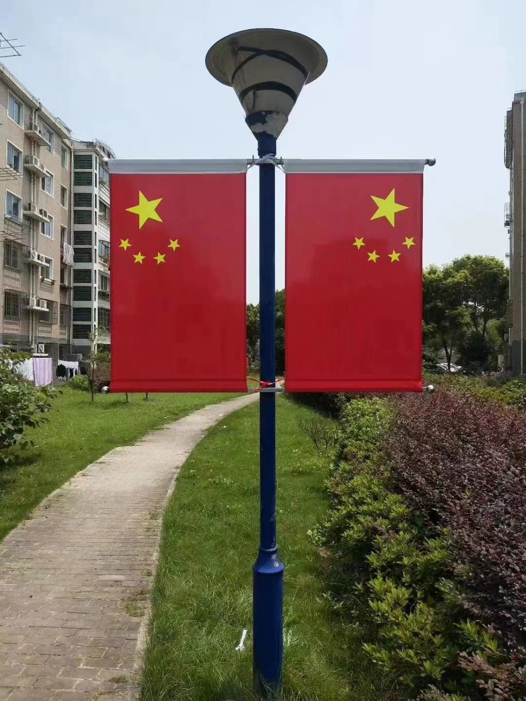 Street lamp Flag National Flag Day Flag road Flag Road National Flag Outdoor Lamppost National Flag Electric Pole Pair Flag Advertising Lamppost Banner-Taobao