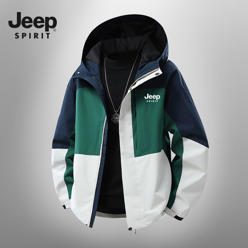 Jeep/Jeep down Jacket, Unisex, Three-In-One Softshell Jacket, Outdoor Workwear, Mountaineering Jacket, Men's Coat