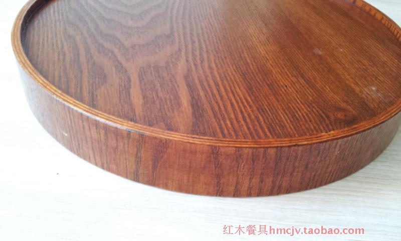 Lễ hội tròn màu đỏ gỗ rắn tấm trái cây khách sạn cung cấp sản phẩm gỗ Châu Âu đĩa gỗ tấm gỗ khay gỗ - Tấm khay trà gỗ hương