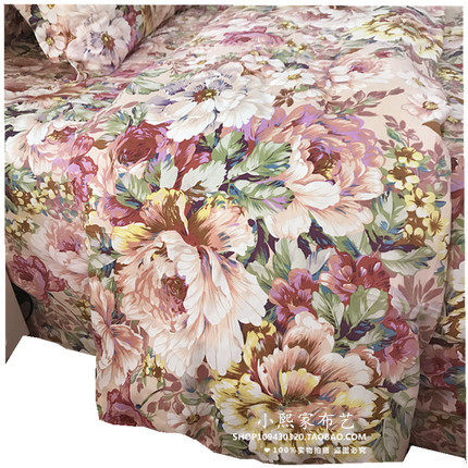 Xiaoxijia Peony big flower cotton fabric Wide twill bed sheet duvet cover fabric Bed fabric can be processed