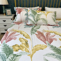 Leaf Old Coarse Cloth Thickened Full Cotton Linen Fields Garden Wind Pure Cotton Twill Dormitory Girl Quilt Cover Three-Four Sets Customised