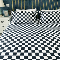 Thickened pure cotton chessboard lattice old coarse cloth linen cotton linen full cotton canvas material black and white grey Three sets to enlarge the kang