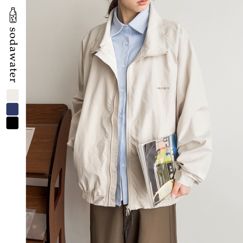 Soda Studio Spring Fashion Trend Embroidered Jacket Japanese Style Unisex Youth Casual Versatile Coat