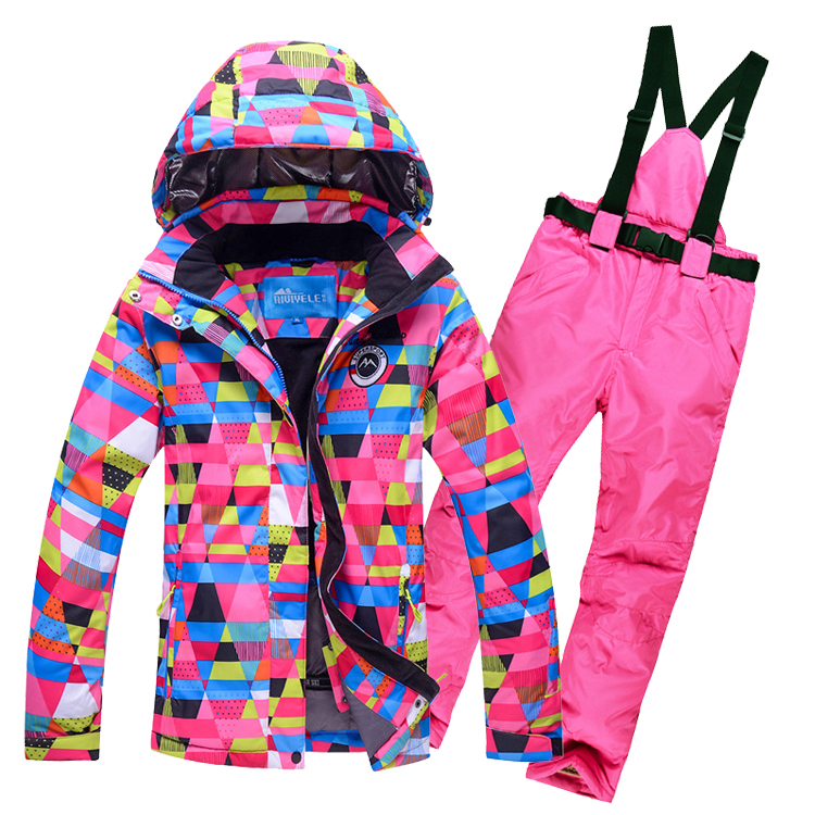 Outdoor ski suit suit women and men waterproof warm single and double board couple ski clothes ski pants large size