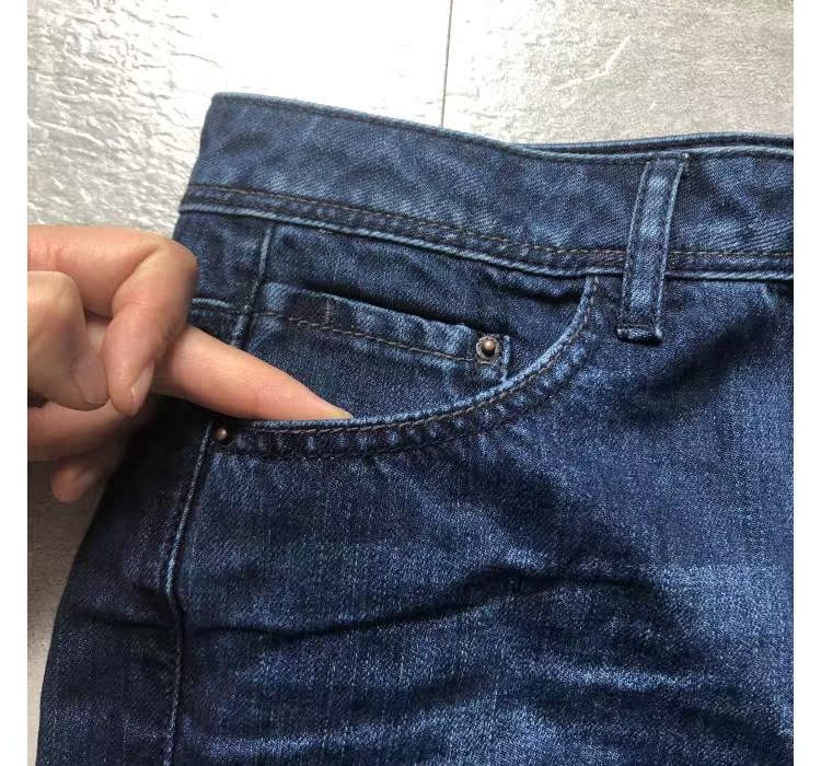 Giải phóng mặt bằng Tủ hàng thêu 9 điểm quần nhỏ quần jean nữ thẳng thoải mái quần bò dài