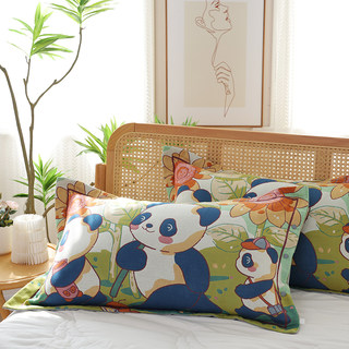 A pair of pure cotton gauze pillowcases, soft and skin-friendly pillowcases