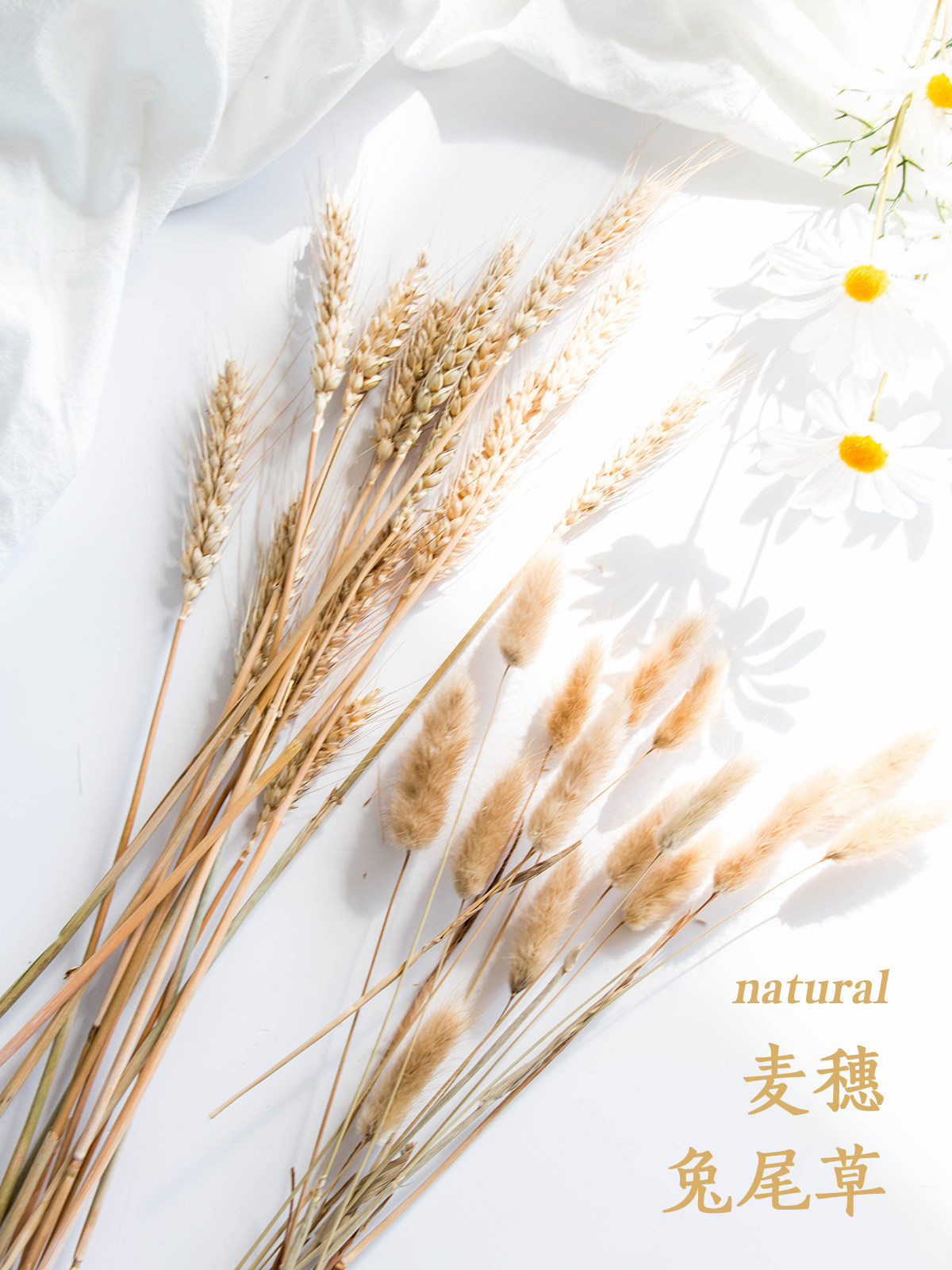 ins natural wheat ears wheat ears dry flower rabbit tail grass hay hay photo props gourmet photography background cloth view decoration