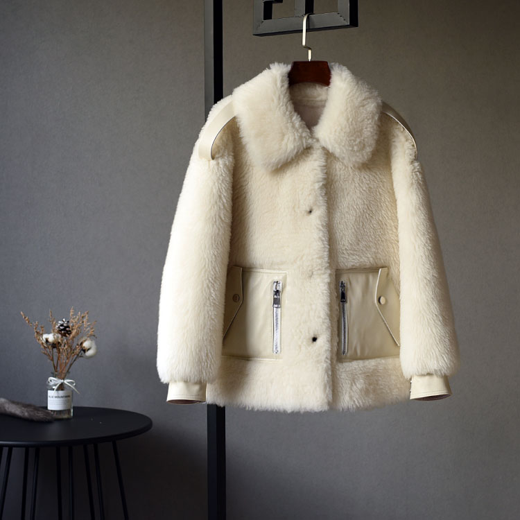 Broken code clearance Tuscany composite fur one Haining fur sheep shearling coat women's loose coat young