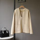 Golden chain V-neck loose cashmere pullover simple sweatshirt wool coat minimalist style women's short style ເຄື່ອງນຸ່ງຜູ້ຍິງ