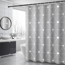 PVC curtain opaque bathroom shower curtain waterproof hanging free drilling suit Mildew proof plastic curtain curtain partition thickened