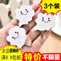 5878 Creative Home White Cloud Duo powerful adhesive hook Multi-purpose Practical hanger Three loaded 35g