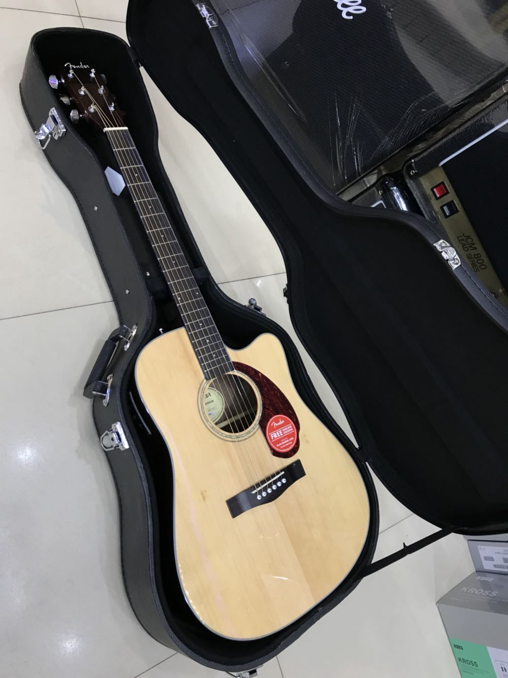 Funda Fender cd140sce veneer electric box wood color folk guitar