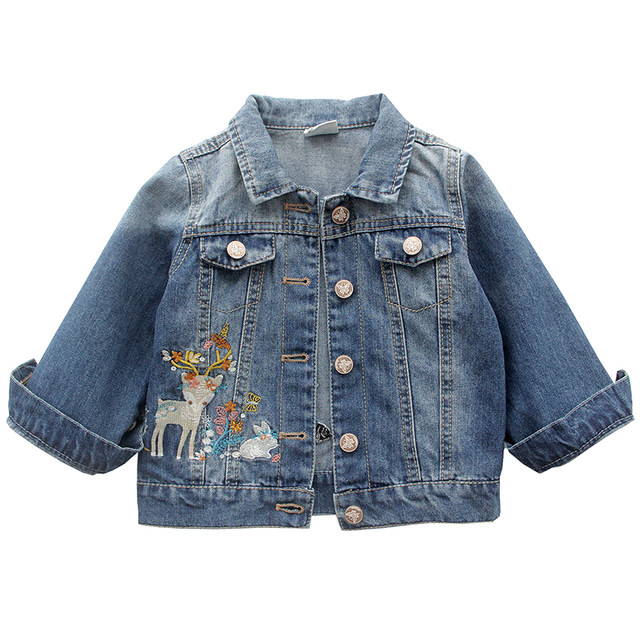 Girls denim jacket 2021 spring and autumn new children's foreign style top girls short denim jacket cardigan