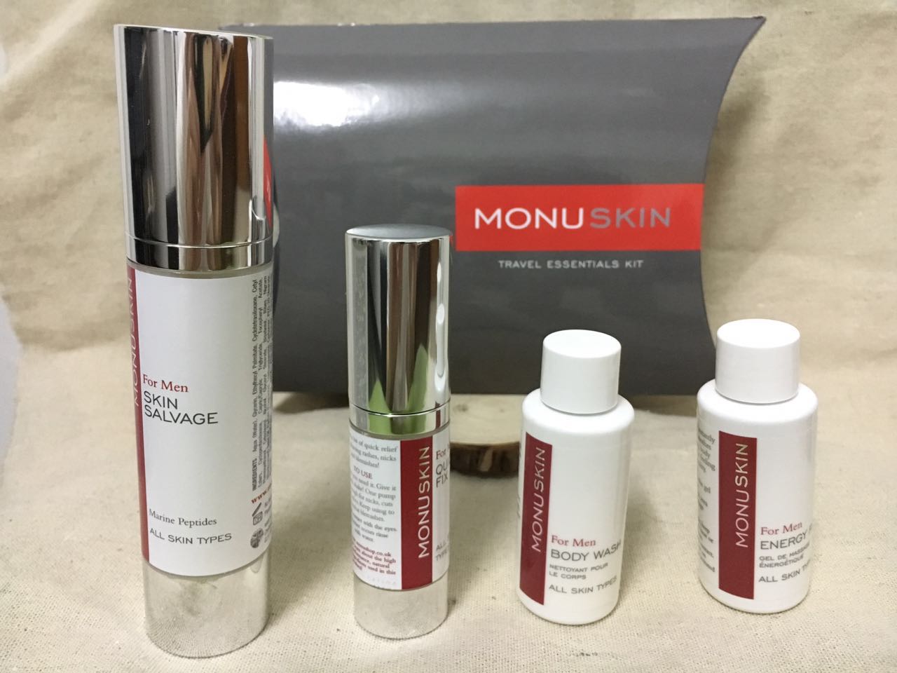 英国原装进口Monuskin男士护理套装保湿抗衰老清洁身体舒缓肌肤