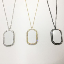 Heat Transfer Round Corner Necklace Creative Metal Necklace Collection Personalised Blank Supplies DIY Personalized Gifts