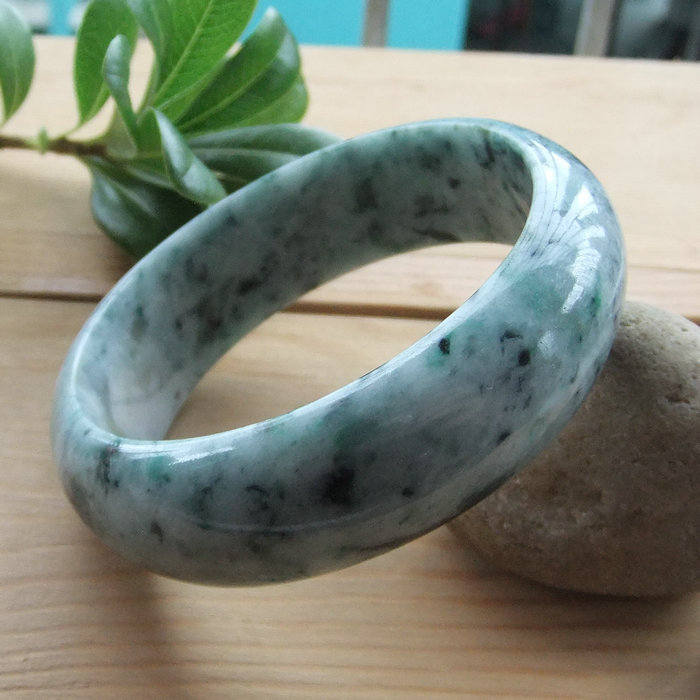 Natural Jadeite Extra-Large Wide Strip Myanmar Jade Bracelet, Luxurious and Noble Bracelet, 59mm, Comes with Certificate