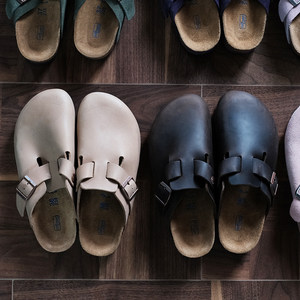 Xiangxiangjia Crazy Horse Leather Birkenstock Slippers Genuine Leather Spring and Autumn Cork Soft Sole Versatile Birkenstock Shoes for Men and Women