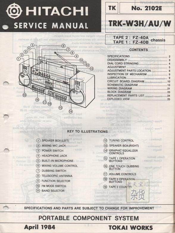 Hitachi trk w3w схема