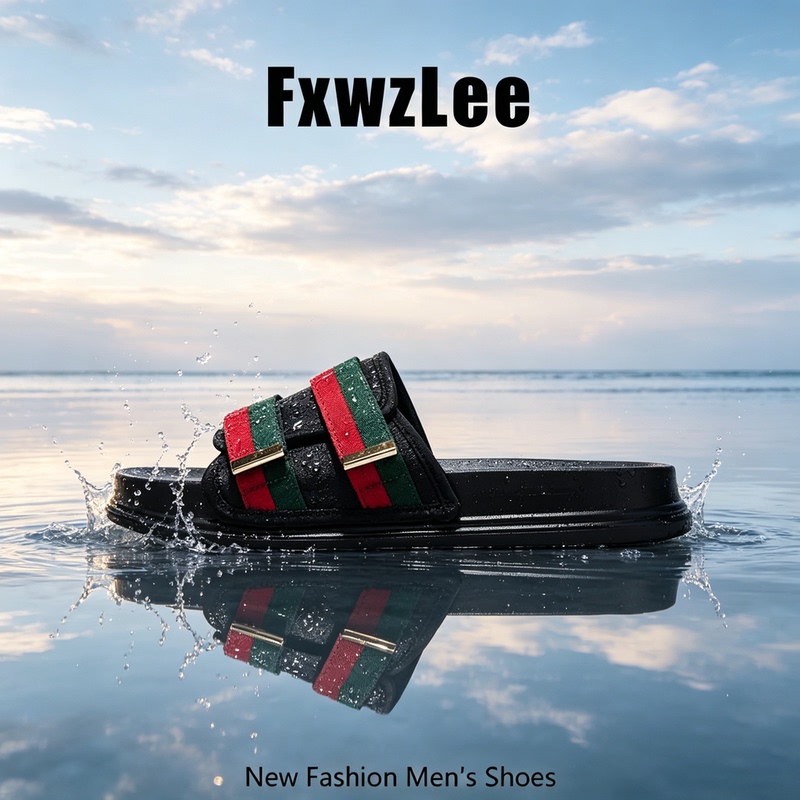 【Light Mature Atmosphere】Fxwzlee2026 Summer Light Luxury Striped Slide Sandals for Men, Indoor and Outdoor Non-Slip Slippers 【Light Mature Atmosphere】Fxwzlee2026 Summer Light Luxury Striped Slide Sandals for Men, Indoor and Outdoor Non-Slip Slippers