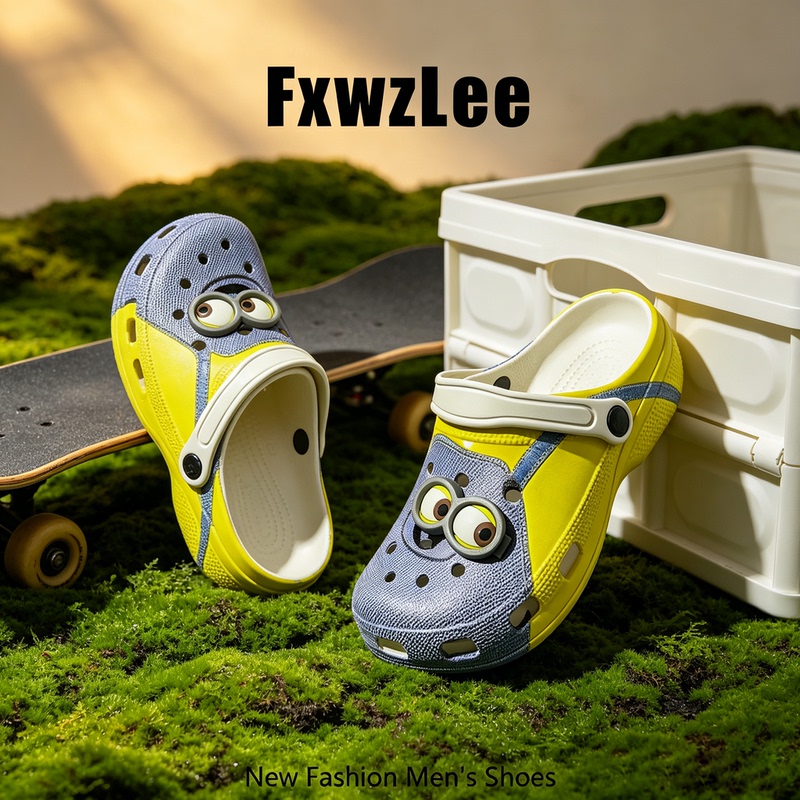 [Cartoon Player] Fxwzlee2026 Summer Fun Minions Clogs Unisex Happy Vacation Sandals