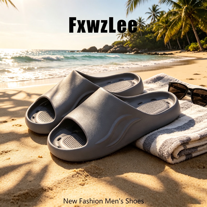 【Fits the Foot Shape】Fxwzlee2026 Summer Home Bathing Slip-On Slippers for Couples, Non-Slip Versatile Slippers for Men