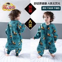 Superman Bean Baby Sleeping Bag Spring and Summer Cotton Four Seasons Baby Split Anti-Kick artifact Spring and Autumn Siamese Pajamas