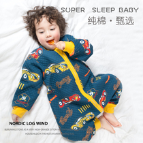 Superman Doudou split leg baby sleeping bag baby children spring and winter anti kicking by racing thin cotton four seasons Universal