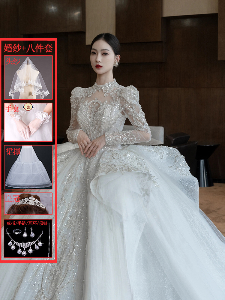  XXL weighs about 130 catties+White wedding dress with eight -piece set   - $11.00 