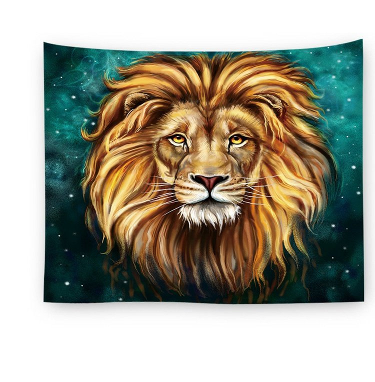 Xuất khẩu Lion Lion Trang trí tường Treo Vải sống Nền vải Phòng khách Phòng ngủ Tường Tấm thảm Phân vùng Khăn trải bàn 	thảm treo tường dạ quang