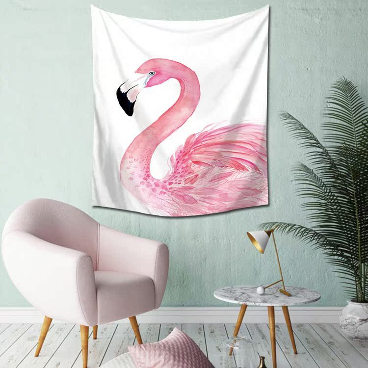 Bắc Âu flamingo in bạt tường trang trí chăn tấm thảm tường bao gồm khăn trải bàn phòng ngủ vải phân vùng GT169 	thảm treo tường hình biển
