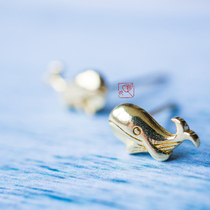 {Whale baby} Cute earrings 925 silver brass 2 pieces