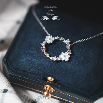 {Caibao garland}Pendant 925 silver Japanese color zircon necklace