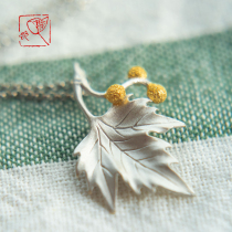 {French Sycamore} 925 Silver Pendant Sweater Chain Republic of China style Nanjing Shanghai Xingdao Tree