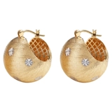 Двухцветные серьги, с драгоценным камнем, 18 карат, со снежинками