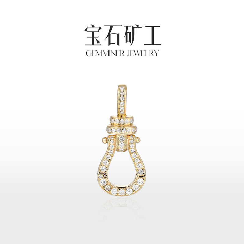 Gemstone Miner 18K Gold Diamond Pendant Versatile Horseshoe Clasp Pendant Multi-Use Pendant Extension Clasp Jewelry Gemstone Miner 18K Gold Diamond Pendant Versatile Horseshoe Clasp Pendant Multi-Use Pendant Extension Clasp Jewelry